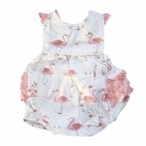 LilCactus Pink Flamingo One Piece Romper sz 3-6M Girls